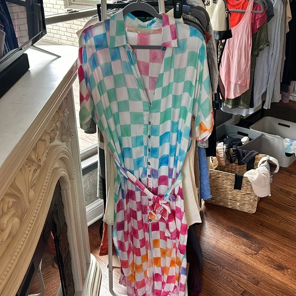 NEW Jen’s Pirate Booty checkered midi dress - Picture 3 of 3